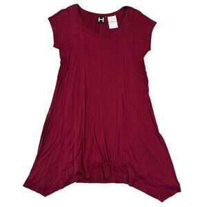 NWT Nordstrom's H by Bordeaux Maroon/Wine Swing T-Shirt Dress - SIZE MEDIUM